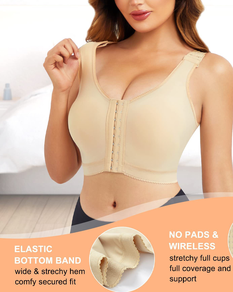 Shapewear Post-Operative Underwear Bra Straps Adjustable Zipper Design Shapewear Post-Operative Underwear