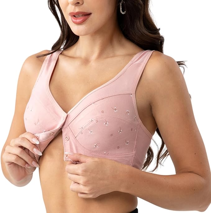 Front-Button Anti sagging Jersey Cotton Wireless Bra!